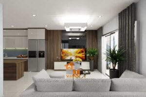 Nội thất phòng khách chung cư Vinhomes Ocean Park Gia Lâm căn 2 ngủ-1