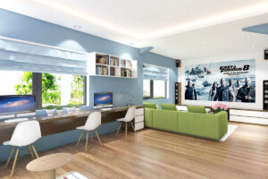 Nội thất phòng làm việc biệt thự nhà vườn tại Bá Hiến- Bình Xuyên-2