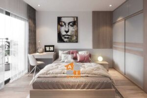 Nội thất phòng ngủ 1 chung cư CT8 Đình Thôn căn E1-301-1