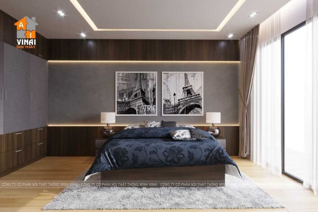 Nội thất phòng ngủ 1 chung cư Metropolis tòa M1- Căn 2 ngủ -1