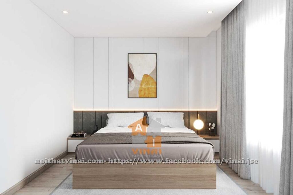 Nội thất phòng ngủ 1 chung cư The Zei Duy Tân căn B3211-1