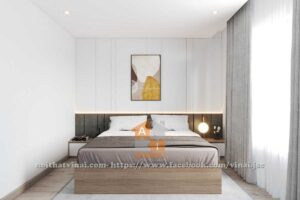 Nội thất phòng ngủ 1 chung cư The Zei Duy Tân căn B3211-1