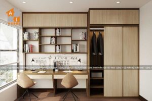 Nội thất phòng ngủ 2 chung cư The Sun Mễ Trì căn 703-1
