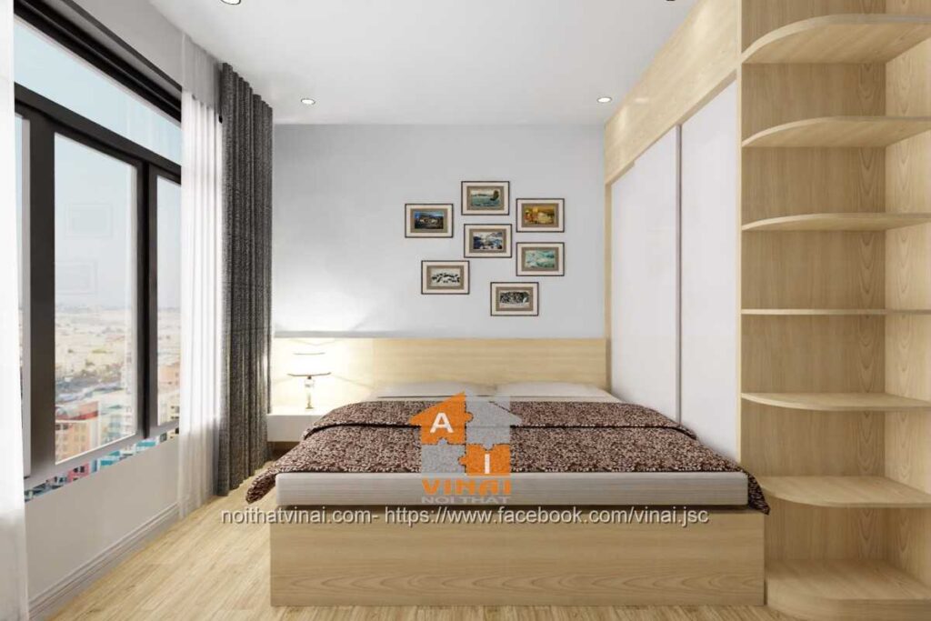 Nội thất phòng ngủ 2 chung cư Vinhomes Ocean Park Gia Lâm căn 2 ngủ-1