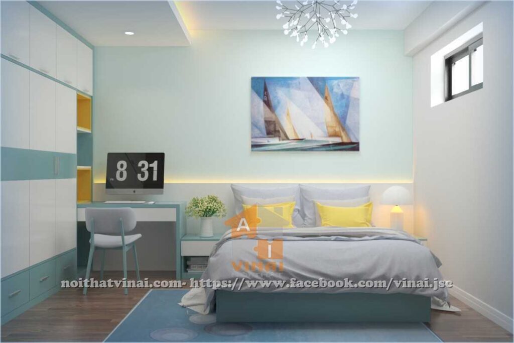 Nội thất phòng ngủ 2 chung cư VP5 Linh Đàm căn góc 2 ngủ-3