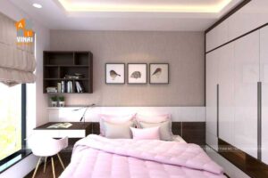 Nội thất phòng ngủ bé gái chung cư An Bình City căn A5-1801-1