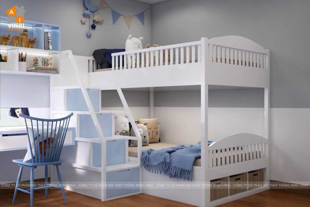 Nội thất phòng ngủ bé gái chung cư Goldmark Shapphire S4 căn 12-3