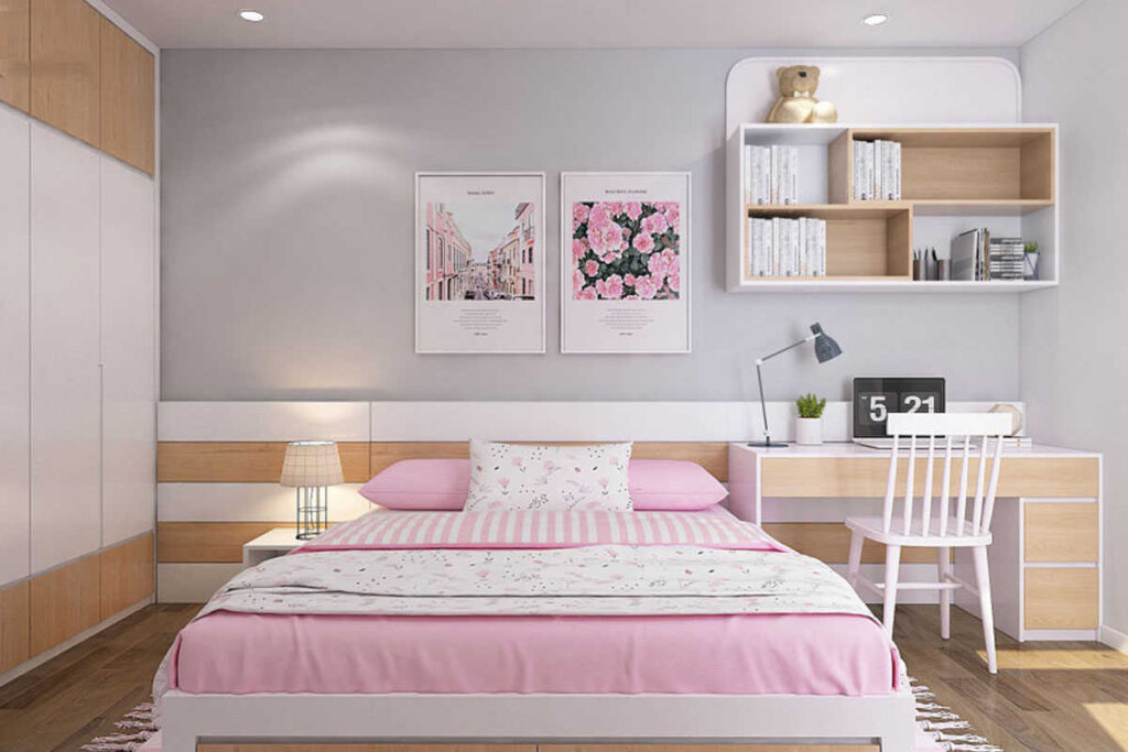 Nội thất phòng ngủ bé gái chung cư Goldsilk Complex Vạn Phúc-1