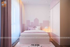 Nội thất phòng ngủ bé gái chung cư HD Mon City căn D1
