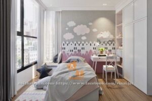 Nội thất phòng ngủ bé gái chung cư Sunshine Riverside Tây Hồ -1