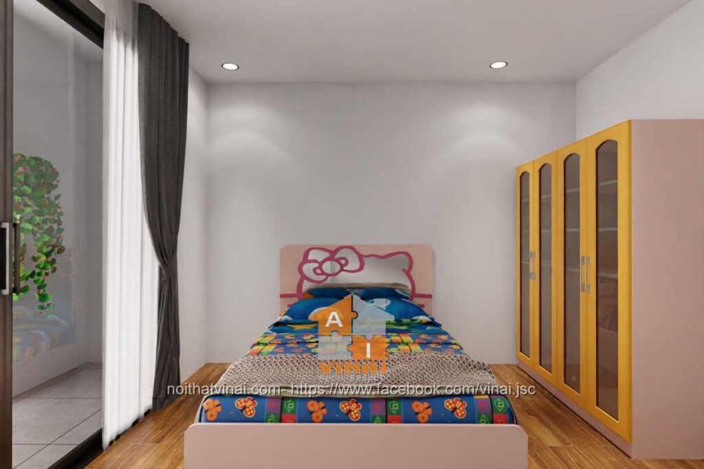 Nội thất phòng ngủ bé gái chung cư VCI căn ghép 5+6 tòa B