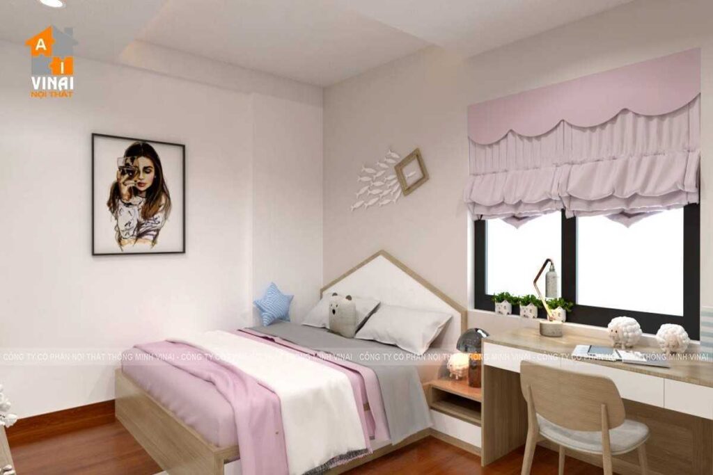 Nội thất phòng ngủ bé gái chung cư Việt Đức- Complex- 39 Lê Văn Lương-4