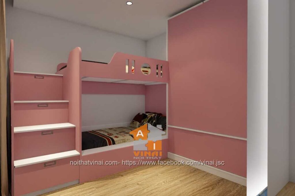 Nội thất phòng ngủ bé gái chung cư Vinhomes Smart City Tây Mỗ
