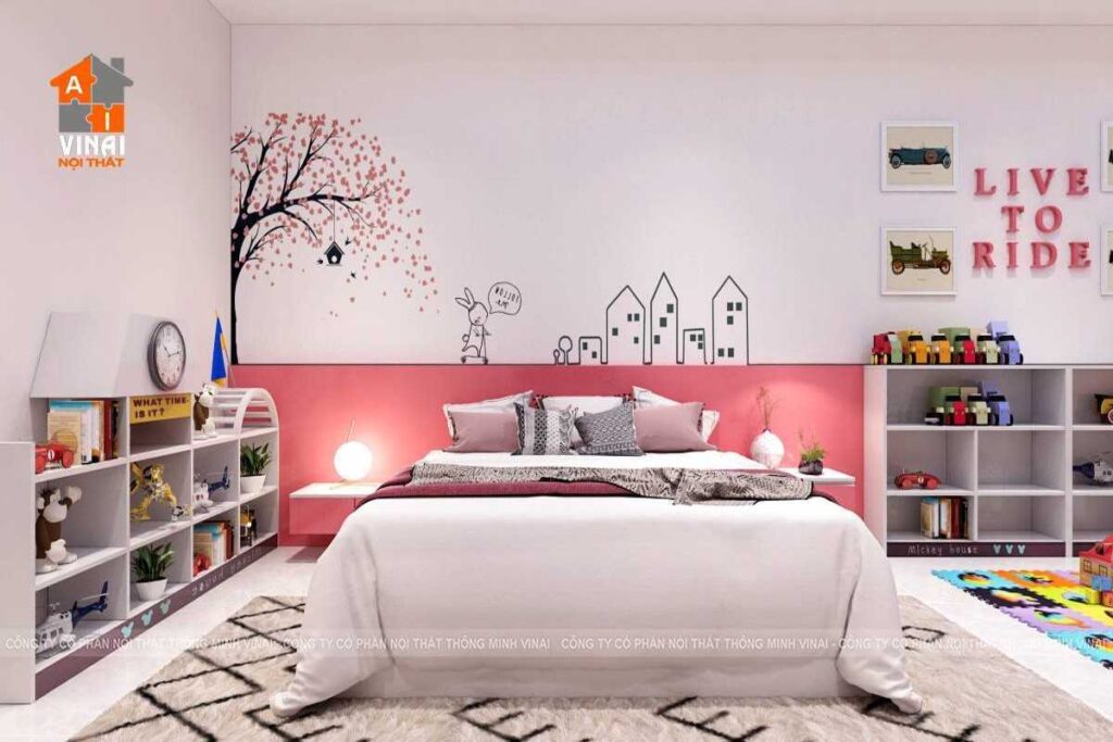 Nội thất phòng ngủ bé gái nhà liền kề Sky Garden Vĩnh Yên-1