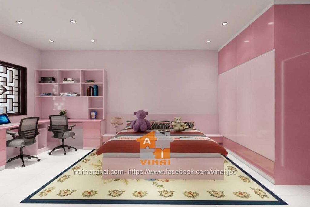 Nội thất phòng ngủ bé gái nhà lô Tam Hợp Bình Xuyên-1