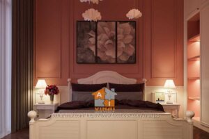 Nội thất phòng ngủ bé gái tân cổ điển nhà phố Vĩnh Yên 6x10m-1