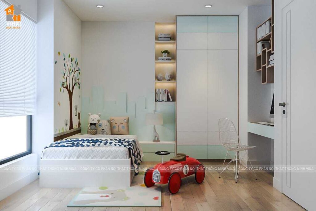 Nội thất phòng ngủ bé trai chung cư Central Field căn P1-1