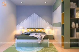 Nội thất phòng ngủ bé trai chung cư Ecogreen căn Ct3-C16