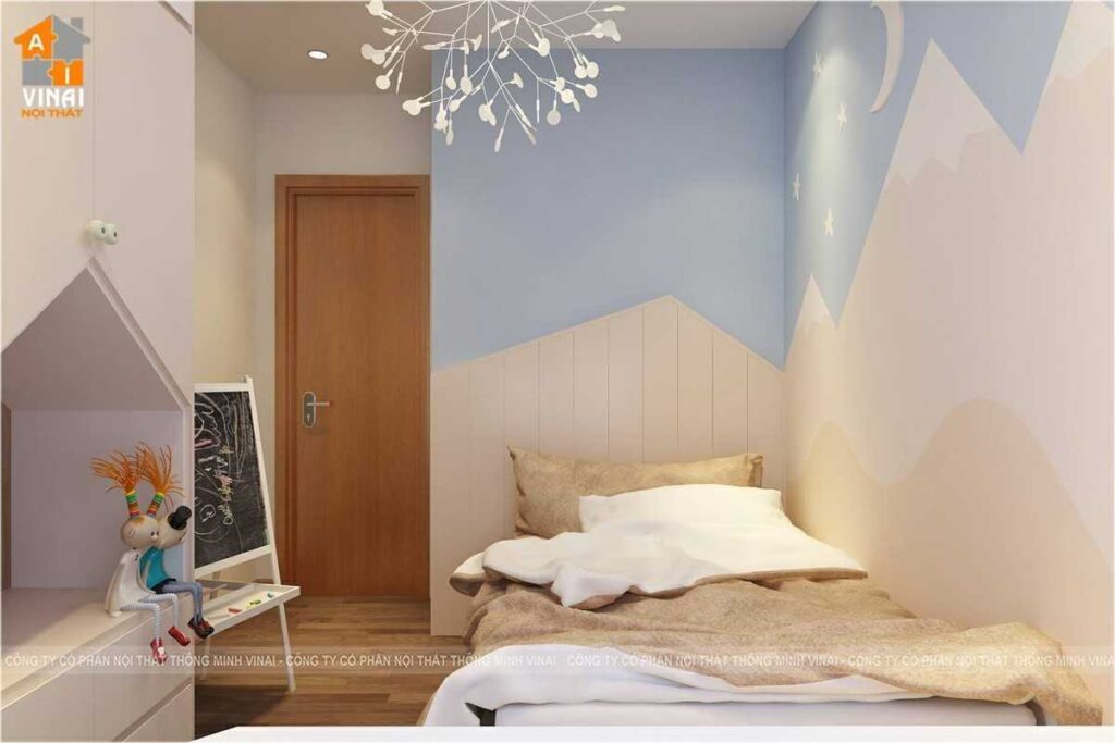 Nội thất phòng ngủ bé trai chung cư Goldmark Shapphire S4 căn 15-1