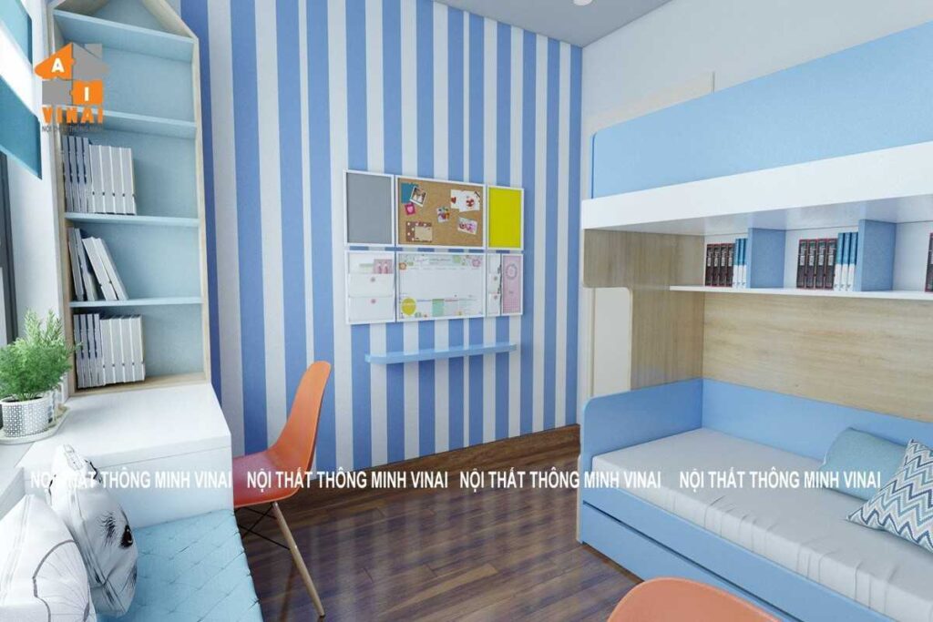 Nội thất phòng ngủ bé trai chung cư New Horizon- 87 Lĩnh Nam