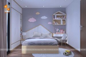 Nội thất phòng ngủ bé trai chung cư Sun Square Mỹ Đình căn 26A6-1