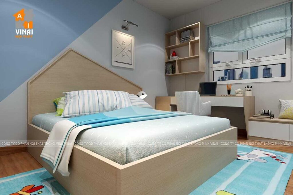 Nội thất phòng ngủ bé trai chung cư Times Tower 35 Lê Văn Lương căn T2-1806-1