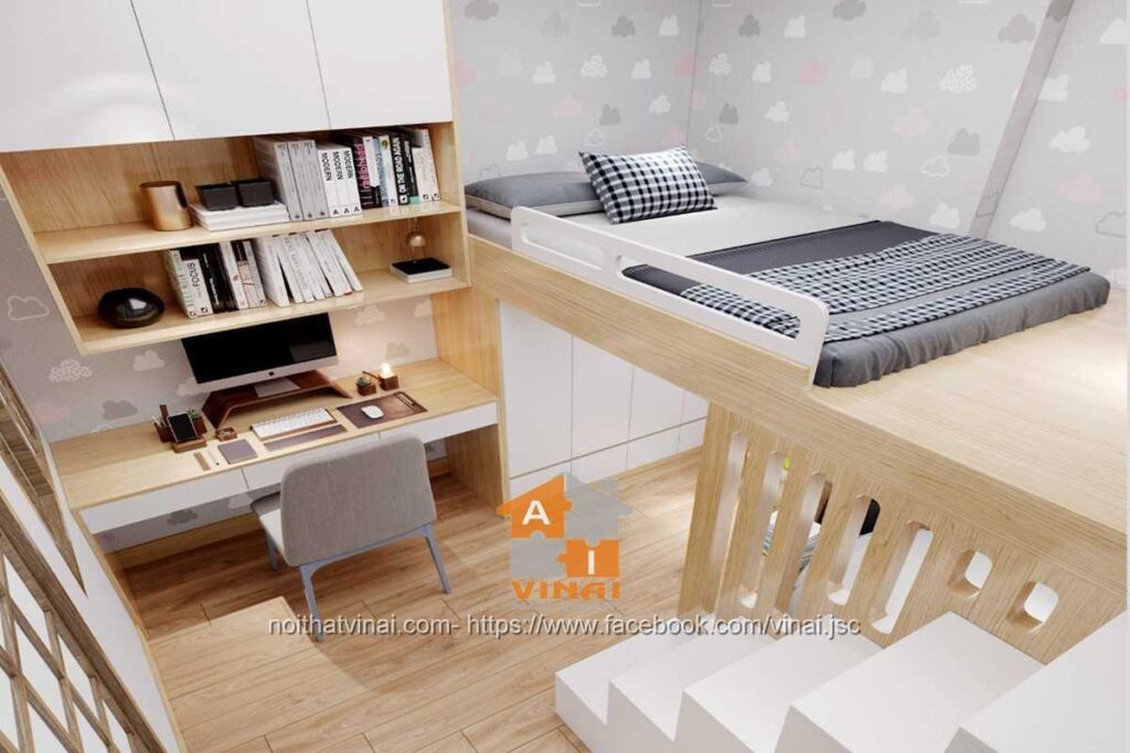 Nội thất phòng ngủ bé trai chung cư Vinhomes Ocean Park căn 2ngủ-3