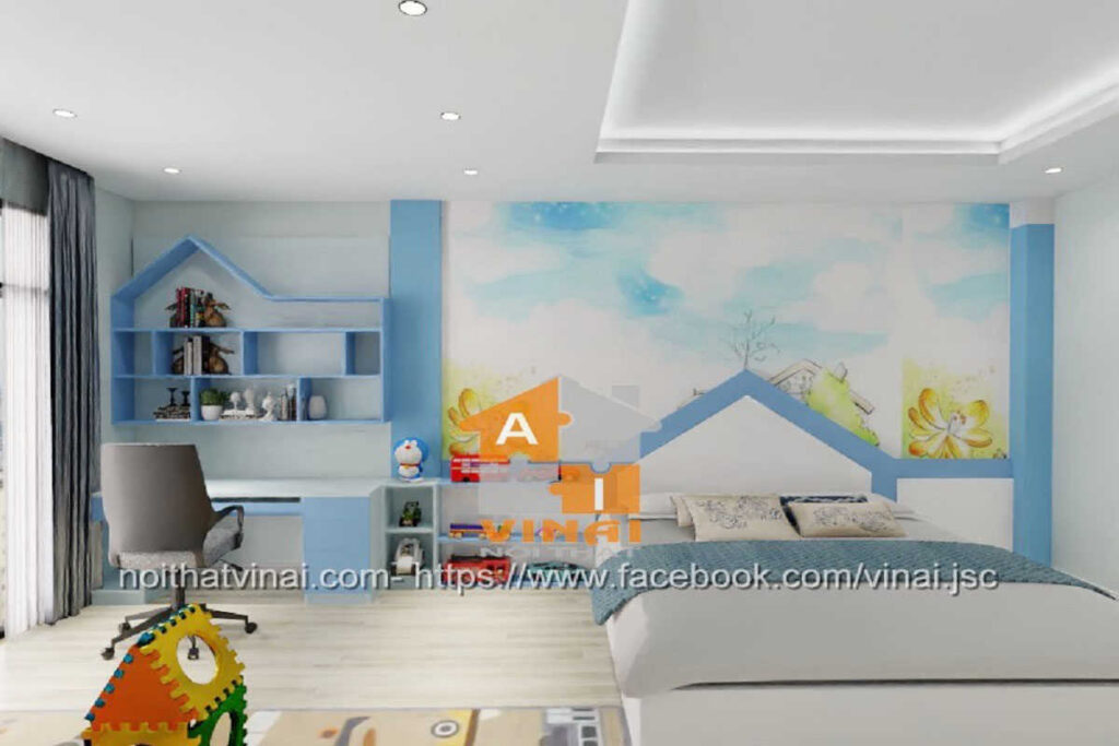 Nội thất phòng ngủ bé trai nhà liền kề Đặng Xá Gia Lâm-3