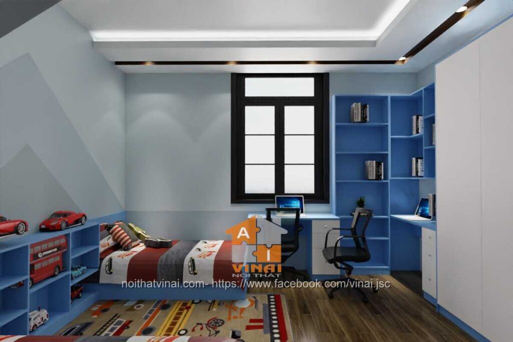 Nội thất phòng ngủ bé trai nhà lô khu đô thị Nam Vĩnh Yên-2