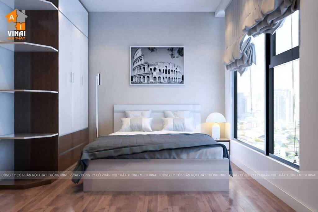 Nội thất phòng ngủ chung cư Eco Green Nguyễn Xiển căn 1210-1