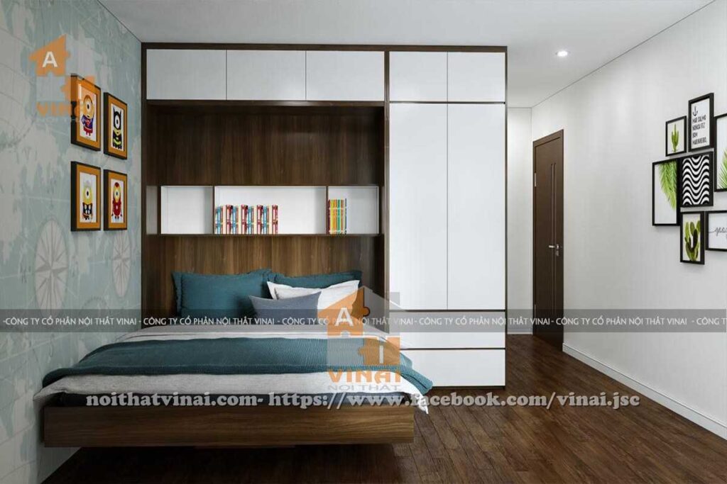 Nội thất phòng ngủ chung cư Golden West Complex Lê Văn Thiêm căn 2 ngủ-1