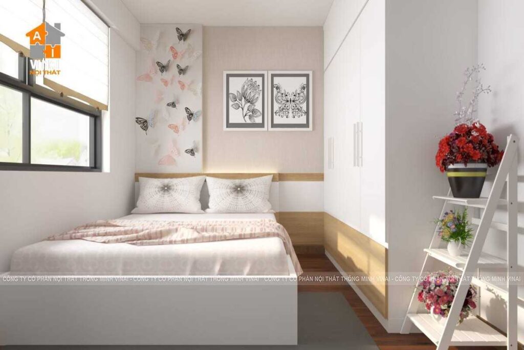 Nội thất phòng ngủ chung cư HD Mon City căn 01A-1