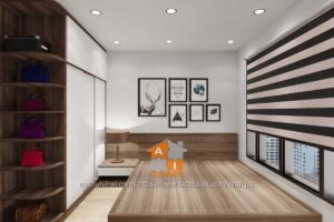 Nội thất phòng ngủ chung cư La Fortuna Vĩnh Yên căn 410-1