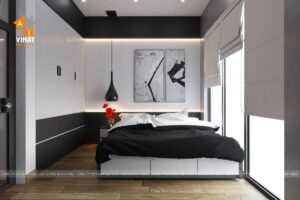 Nội thất phòng ngủ chung cư Metropolis tòa M1 căn 1ngủ