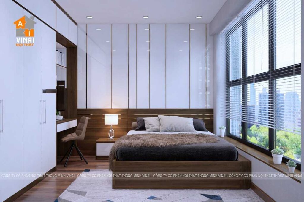 Nội thất phòng ngủ chung cư Sun Square Mỹ Đình căn 26A6-1