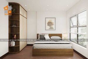 Nội thất phòng ngủ chung cư The Sun Mễ Trì căn 703-1