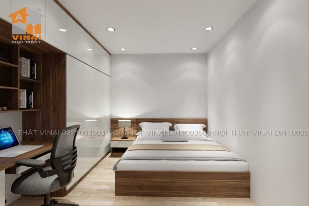 Nội thất phòng ngủ chung cư VCI Tower căn 2pn-1vs-1