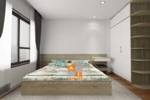 Nội thất phòng ngủ chung cư Vinhomes Smart City căn I4-2218-1