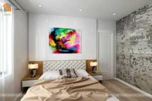 Nội thất phòng ngủ master chung cư An Bình căn 01 tòa A1-v1