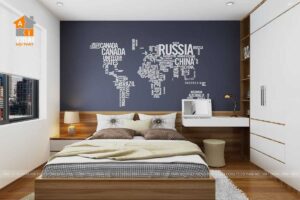 Nội thất phòng ngủ master chung cư An Bình tòa B1 căn 06-1