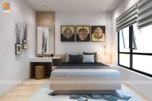 Nội thất phòng ngủ master chung cư Central Field căn P1-1