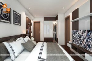 Nội thất phòng ngủ master chung cư Eco Green Nguyễn Xiển căn 1210-4
