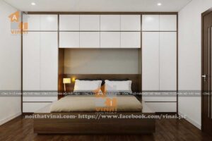 Nội thất phòng ngủ Master chung cư Golden West Complex Lê Văn Thiêm căn 2 ngủ-1