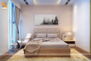 Nội thất phòng ngủ master chung cư Goldmark Shapphire S4 căn 15-1
