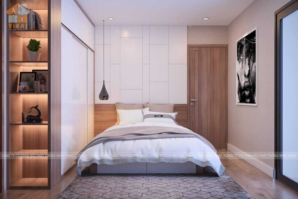 Nội thất phòng ngủ master chung cư HD Mon City căn D1
