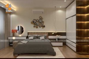 Nội thất phòng ngủ master chung cư Mỹ Đình Plaza căn 07-01