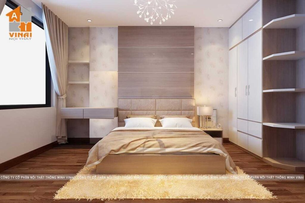 Nội thất phòng ngủ master chung cư Platinum Nguyễn Công Hoan căn 05-1