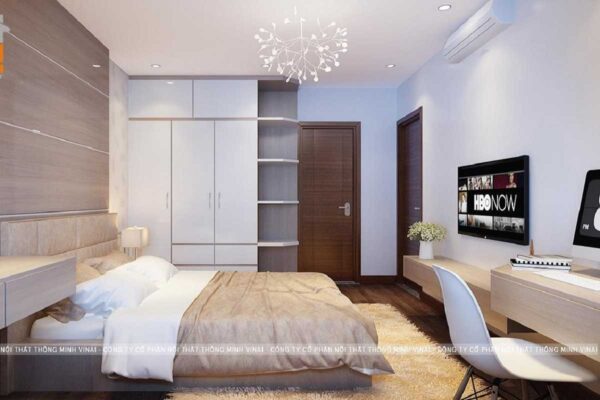 Nội thất phòng ngủ master chung cư Platinum Nguyễn Công Hoan căn 05-3