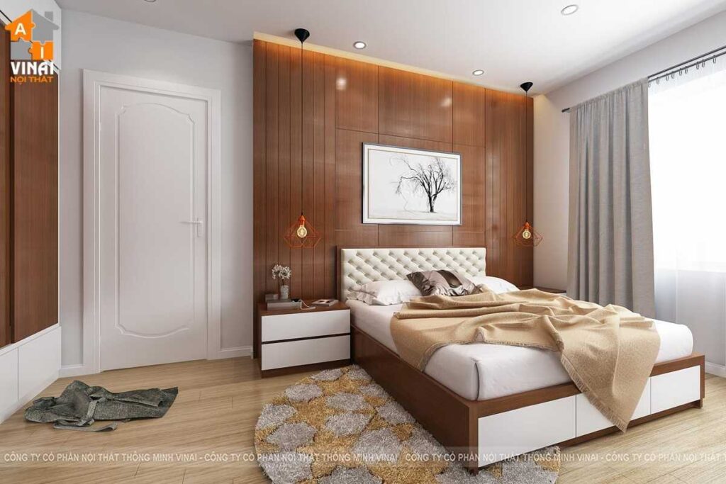 Nội thất phòng ngủ master chung cư Season Avenue S1 căn A101-1