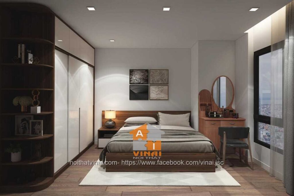 Nội thất phòng ngủ master chung cư Sky Central 176 Định Công căn 3 ngủ-1